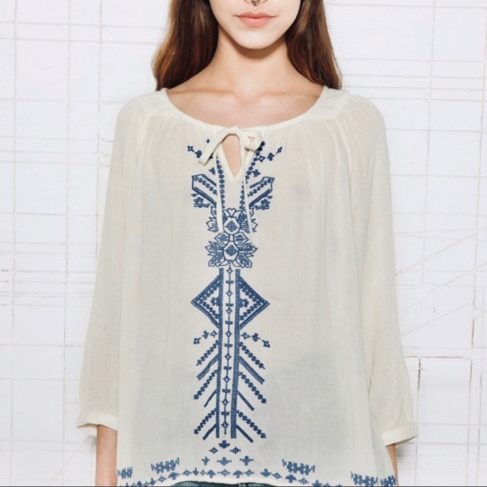 Urban Outfitters Ecote Boho Embroidered Tunic